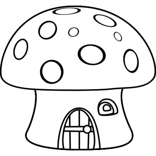 Bajkowe kolorowanki - domek z grzyba