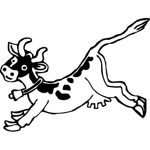 Bajkowe postacie kolorowanka - skaczaca krowa