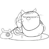 Kolorowanka - kot dzwoni przez telefon