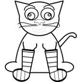 Kolorowanka - kot w skarpetkach