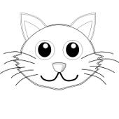 Kolorowanka - twarz kota