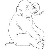 Kolorowanka - siedz�cy s�o�