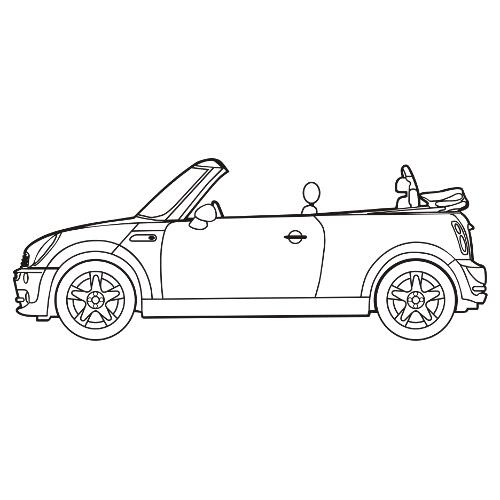 Kolorowanki auta - autko kabriolet