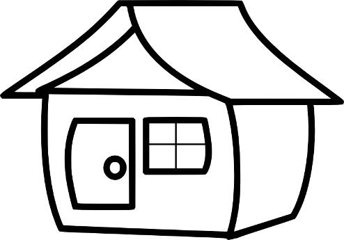 Kolorowanki domy - prosty domek