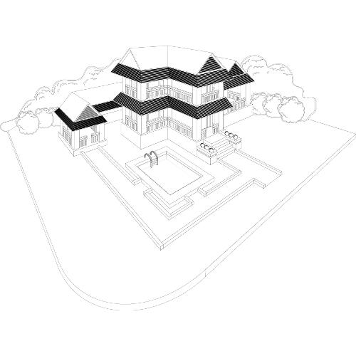 Kolorowanki domy - podwórko