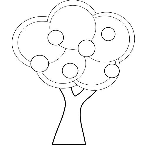 Kolorowanki drzewa - drzewo z owocami