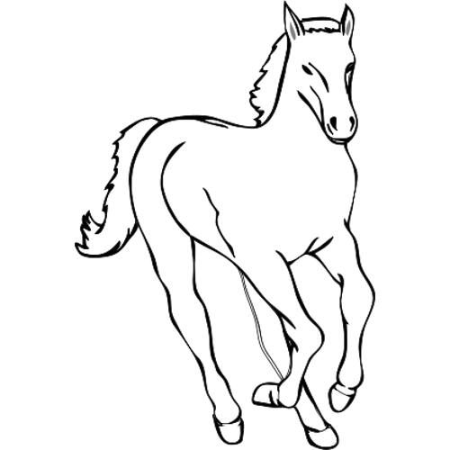 Kolorowanki konie - galopujacy ko