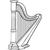 Kolorowanki muzyczne harfa