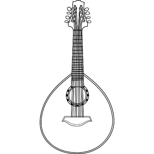 Kolorowanki muzyczne lutnia