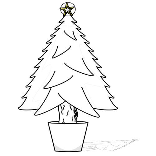 Kolorowanki – drzewko na Boe Narodzenie