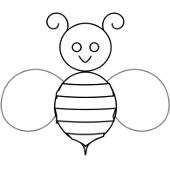 Kolorowanki - prosta pszczoła
