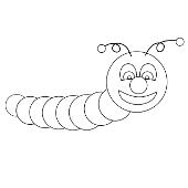 Kolorowanki owady - robak - larwa