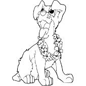 Kolorowanka pies w kwiatach