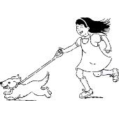 Kolorowanka - spacer z psem