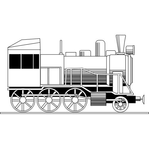 Kolorowanki pociagi - stara lokomotywa