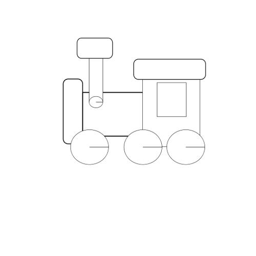 Kolorowanki - zabawkowa lokomotywa