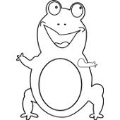 Kolorowanki żaby - szczęśliwa żabka