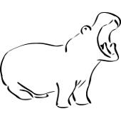 Kolorowanki – hipopotam 1