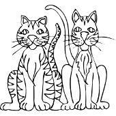 Malowanka - dwa duże koty