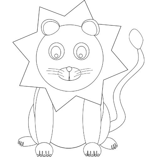 Malowanki du�e koty - lew bajkowy