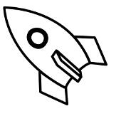 Malowanki rakiety - bajkowa rakieta