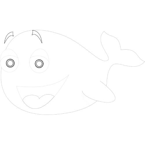 U�miechni�ty wieloryb do pokolorowania