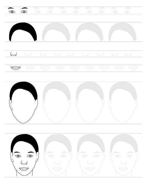 Jak narysowa twarz kobiety - popraw linie