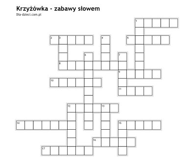 Krzyżówki zabawy słowem - 15