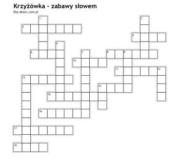 Krzyżówki zabawy słowem - 16