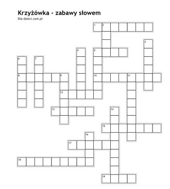 Krzy��wki zabawy s�owem - 25