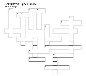 Krzyżówki - Gry słowne - 34