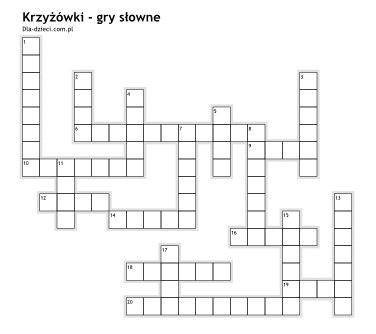 Krzyżówki - Gry słowne - 37