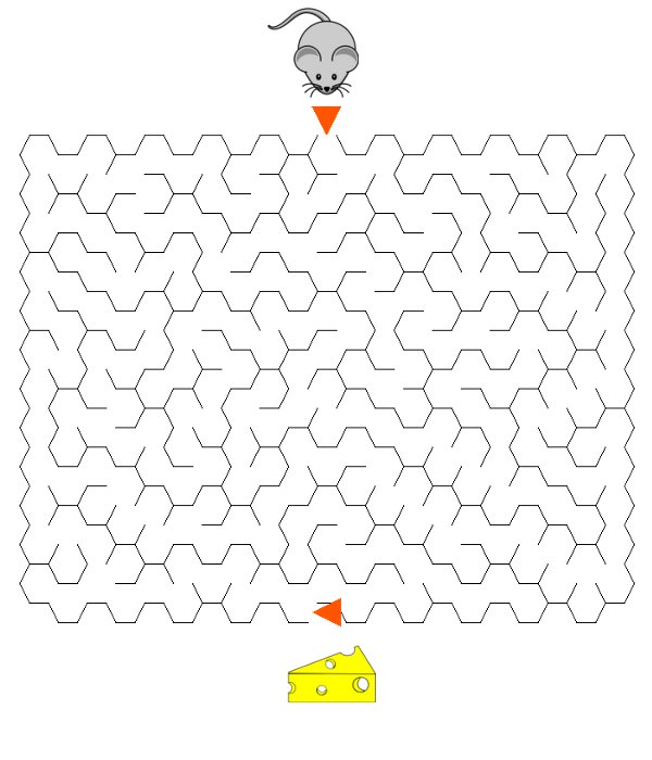 Labirynty do druku sze�ciok�tne ser