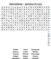 Wykreślanki dla dzieci - państwa
