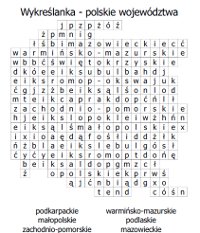 Wykrelanki dla dzieci - wojewdztwa